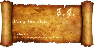 Bary Gusztáv névjegykártya