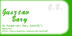 gusztav bary business card